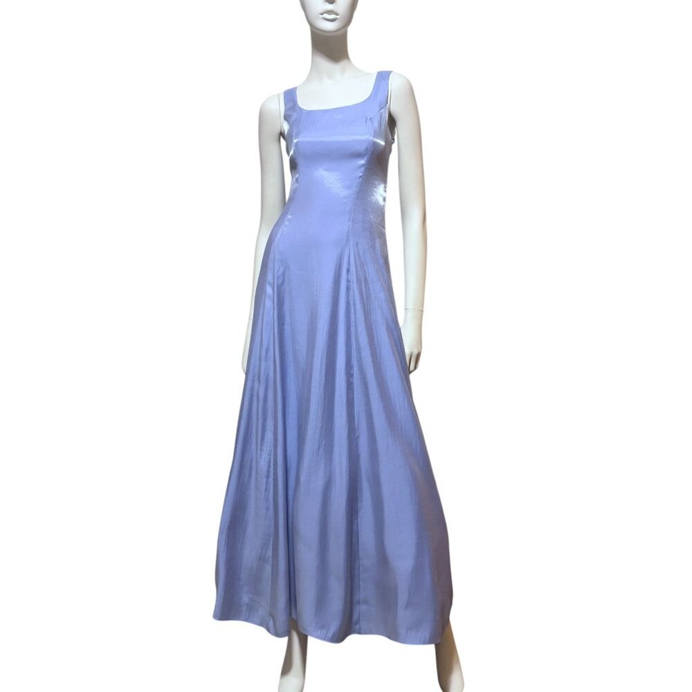 Vintage 90s Prom Dress 6 Niki Livas Holographic Periwinkle Purple Fairy Euphoria